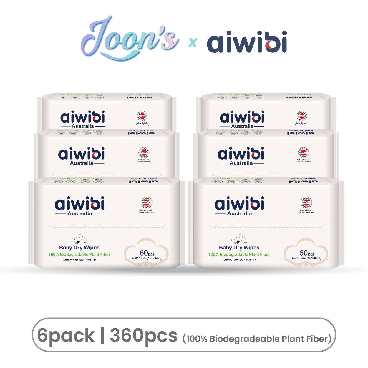 Aiwibi Baby Plant-Based Biodegradable Dry Wipes