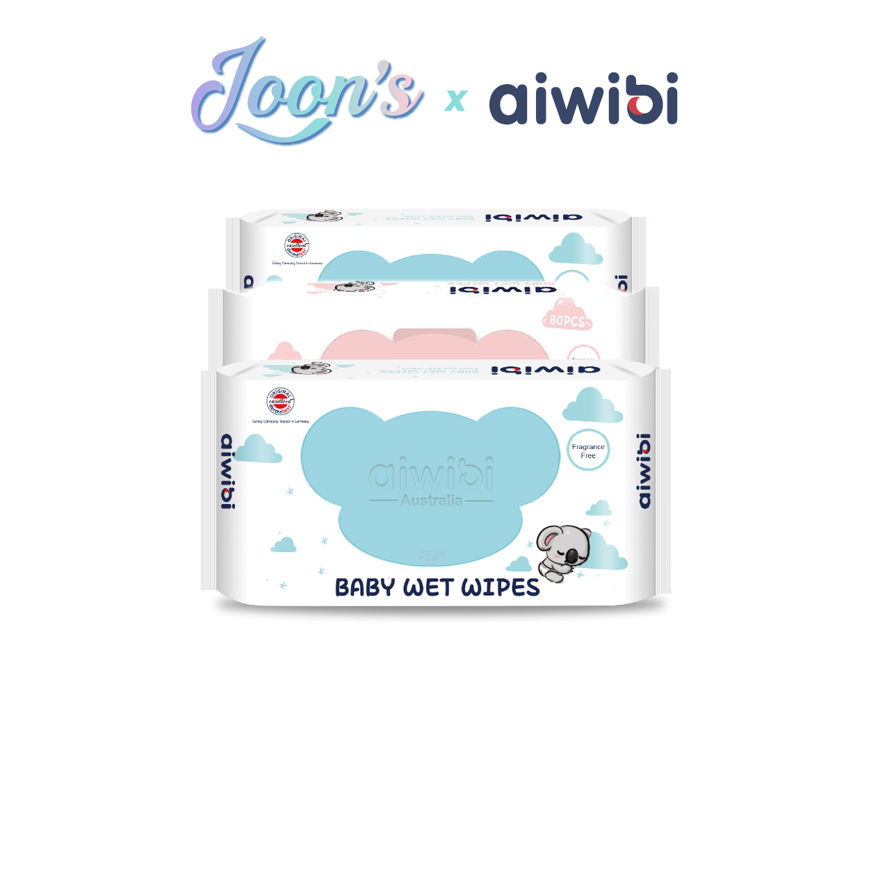 Aiwibi Gentle Soft Baby Wet Wipes 80 Pcs (Koala Lid)