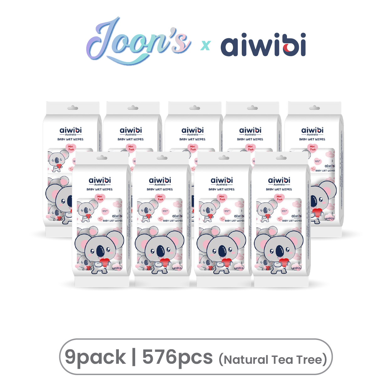 Aiwibi Baby Travel Mini Water Wipes (64's x 3Pack)