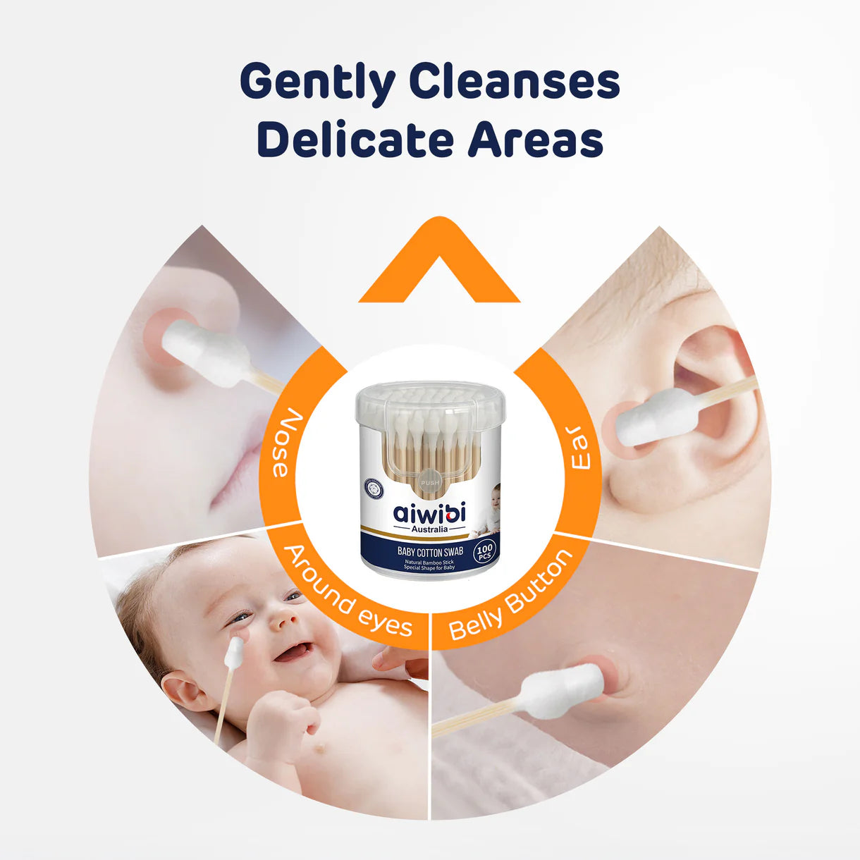 Aiwibi Cotton Swabs (Calabash Shape x 1 Unit)