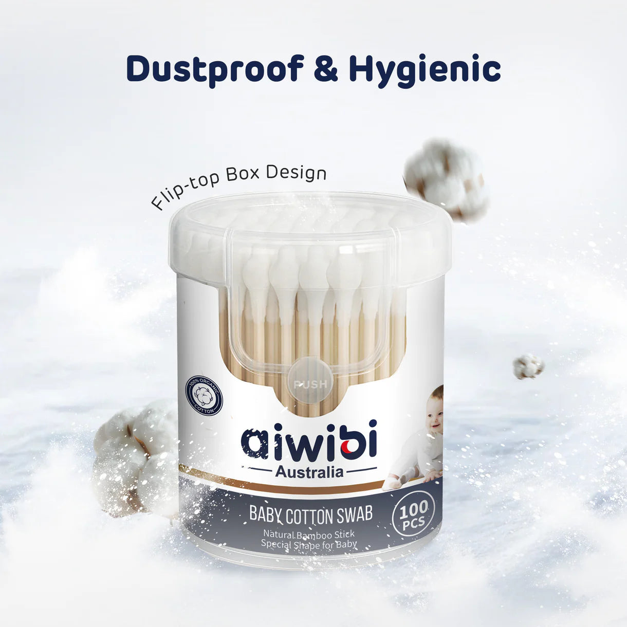 Aiwibi Cotton Swabs (Calabash Shape x 1 Unit)