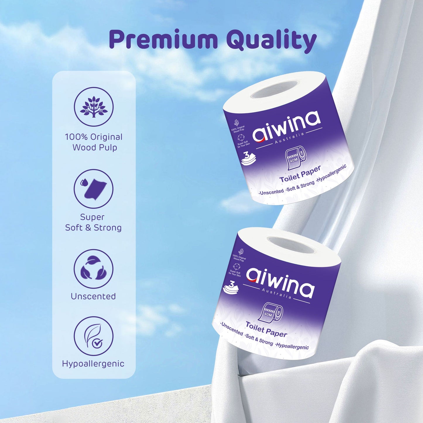 Aiwina Smooth Feel Extra Long Toilet Paper