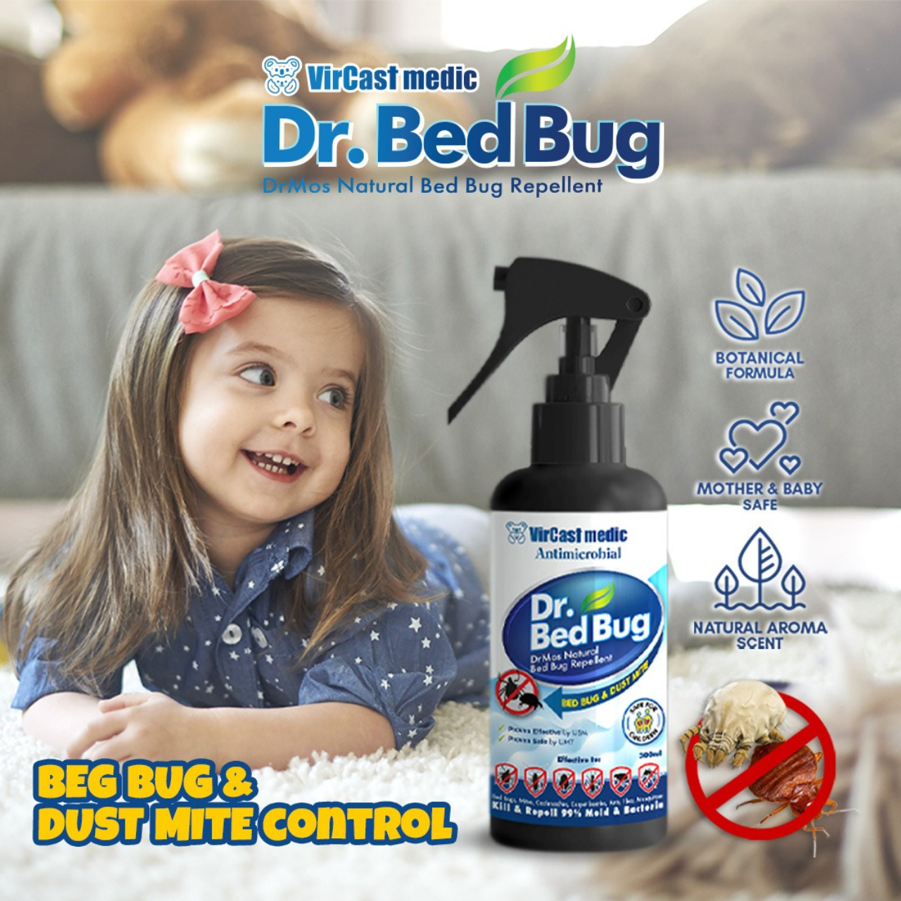 Vircast Medic Dr Bed Bug Natural Repellent Spray 300ml