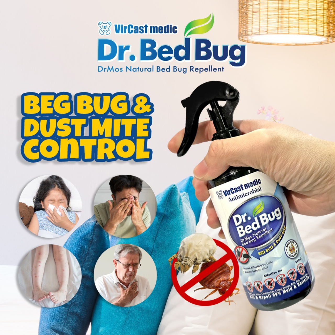 Vircast Medic Dr Bed Bug Natural Repellent Spray 300ml