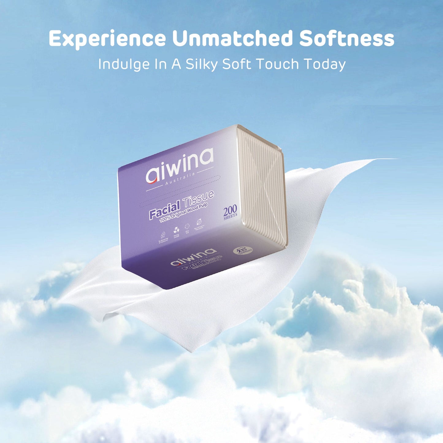 Aiwina 100% Original Wood Pulp Biodegradable Ultra Soft Facial Tissue