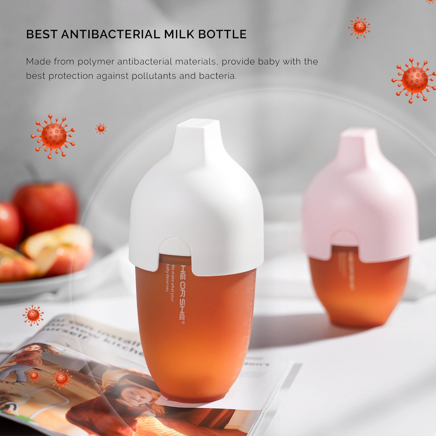 Heorshe Ultra Wide Neck Baby Bottle MEMBER