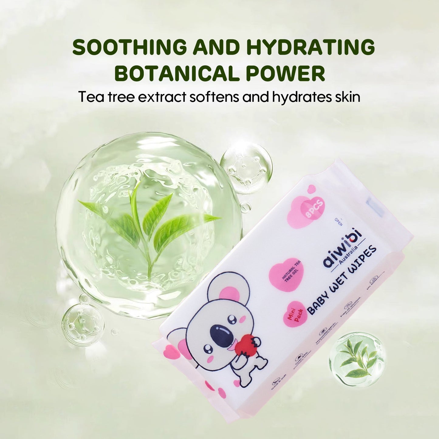 Aiwibi Baby Travel Mini Water Wipes (64's x 3Pack)