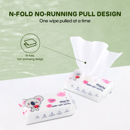 Aiwibi Baby Travel Mini Water Wipes (64's x 3Pack)