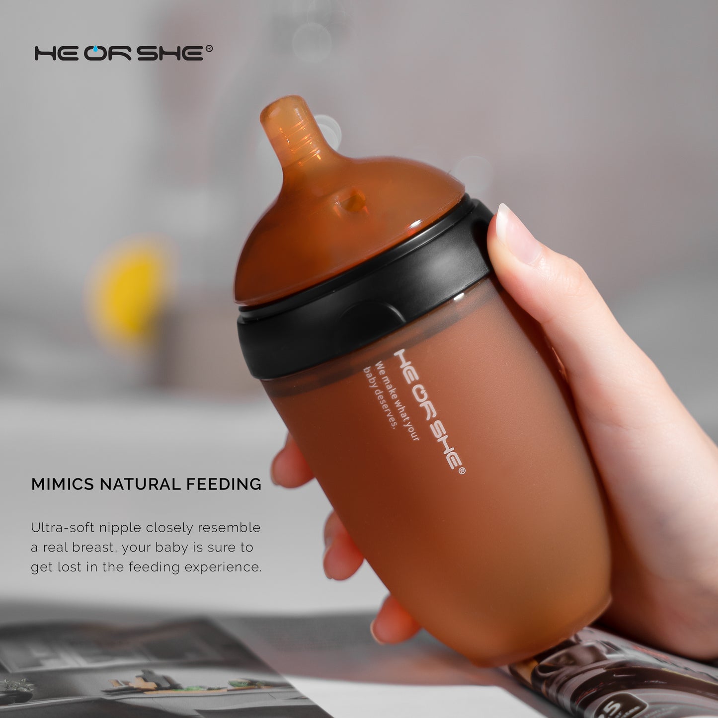 Heorshe Ultra Wide Neck Baby Bottle MEMBER