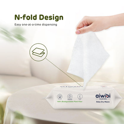 Aiwibi Baby Plant-Based Biodegradable Dry Wipes