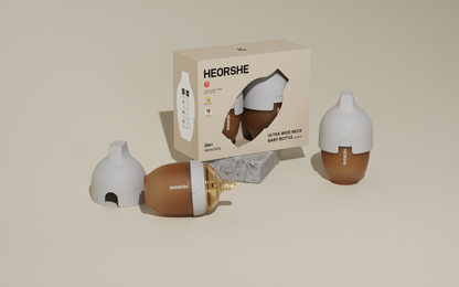 Heorshe Ultra Wide Neck Baby Bottle 2 Pack