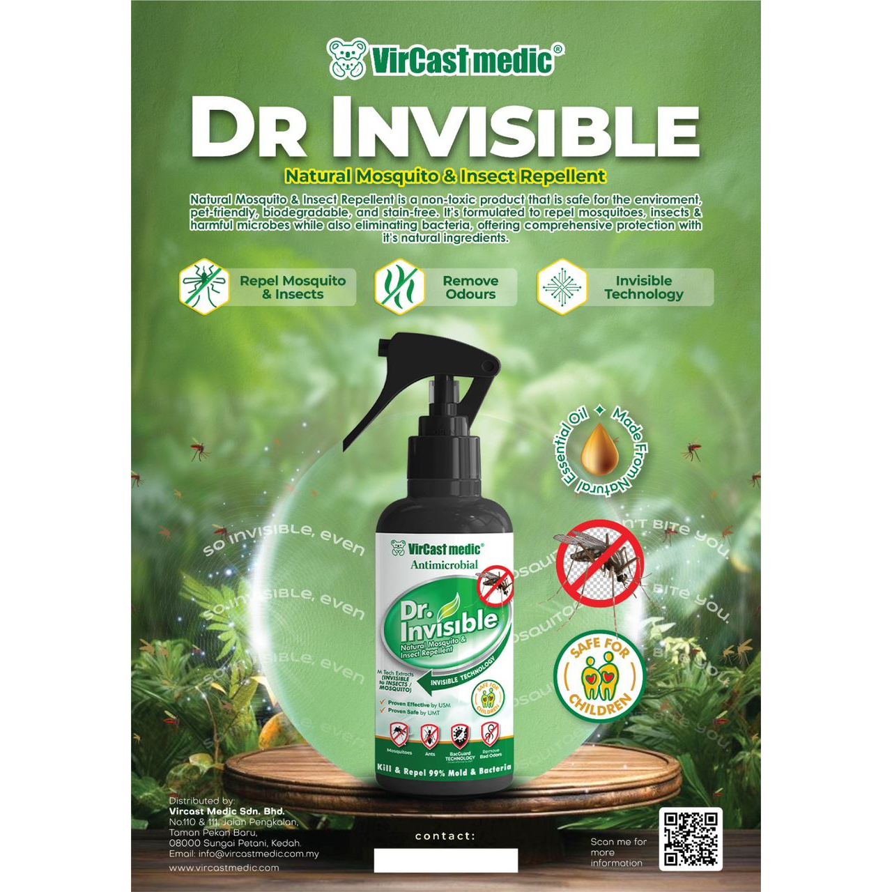 Vircast Medic Dr Invisible Natural Mosquito Repellent Spray
