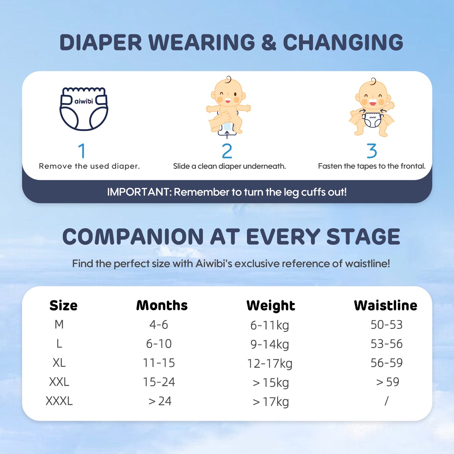[Travel Pack] Aiwibi Baby Premium Natural Diapers Tape & Pants (1Pack)