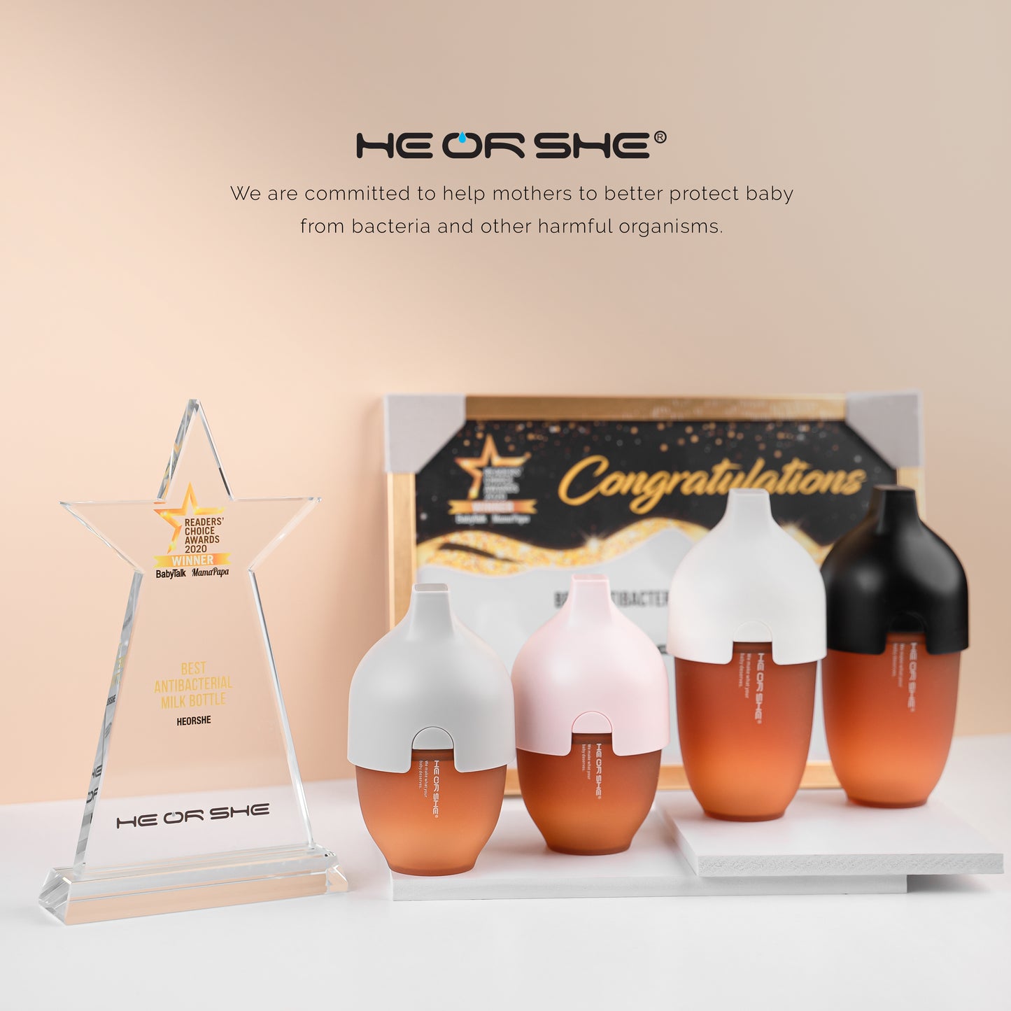 Heorshe Ultra Wide Neck Baby Bottle MEMBER