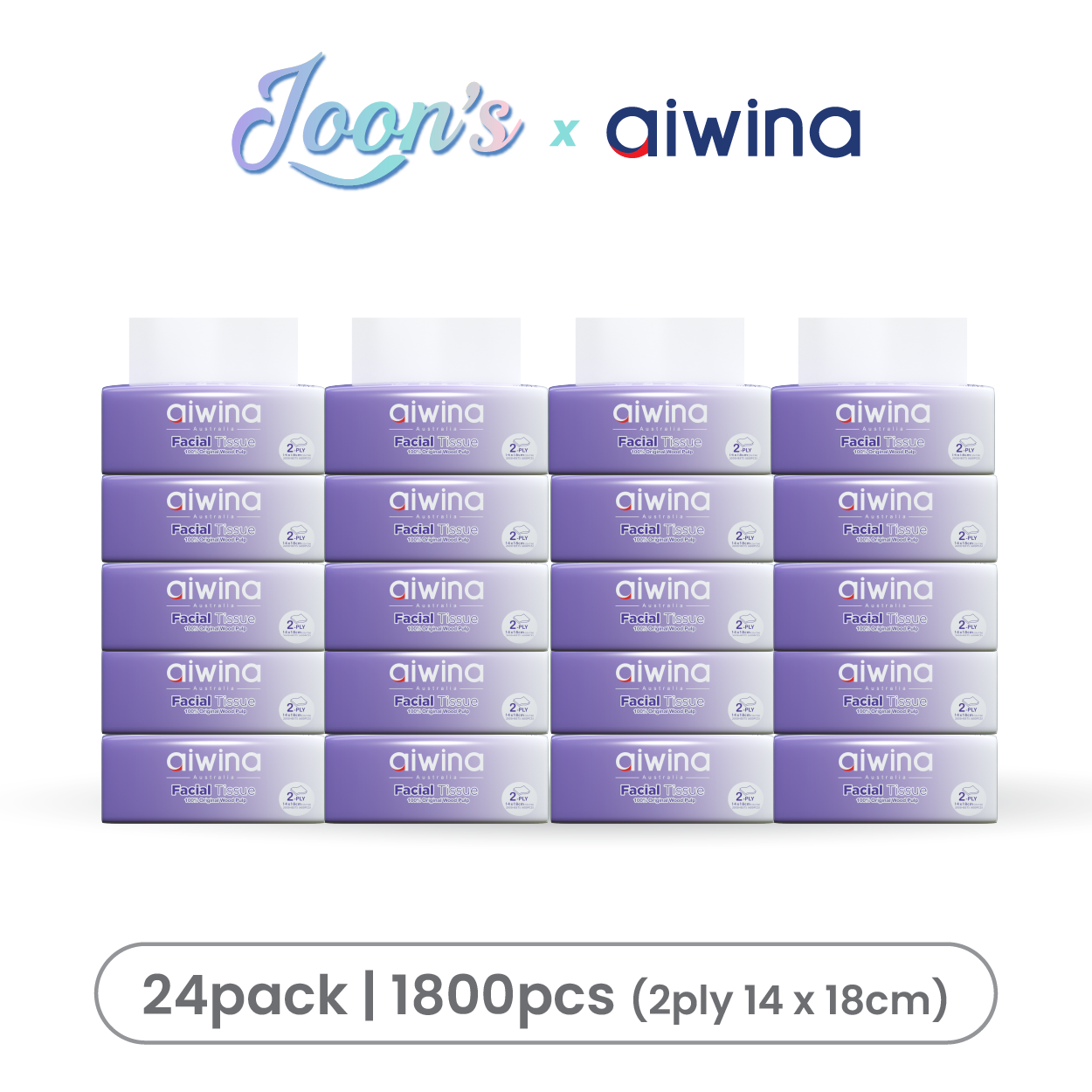Aiwina 100% Original Wood Pulp Biodegradable Ultra Soft Facial Tissue