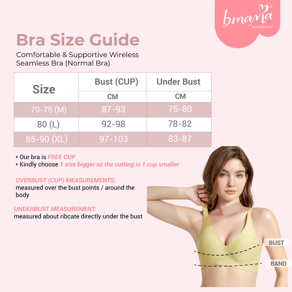 Bmama Comfortable & Supportive Wireless Seamless Bra (Normal Bra)