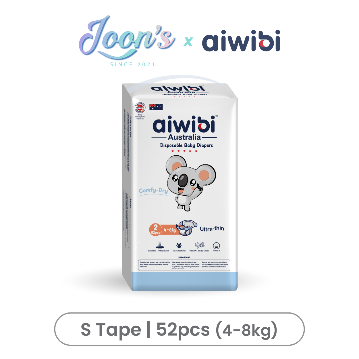 [Tape] Aiwibi Comfy Dry Baby Tape Diapers