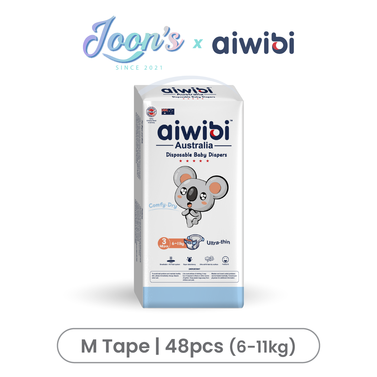 [Tape] Aiwibi Comfy Dry Baby Tape Diapers