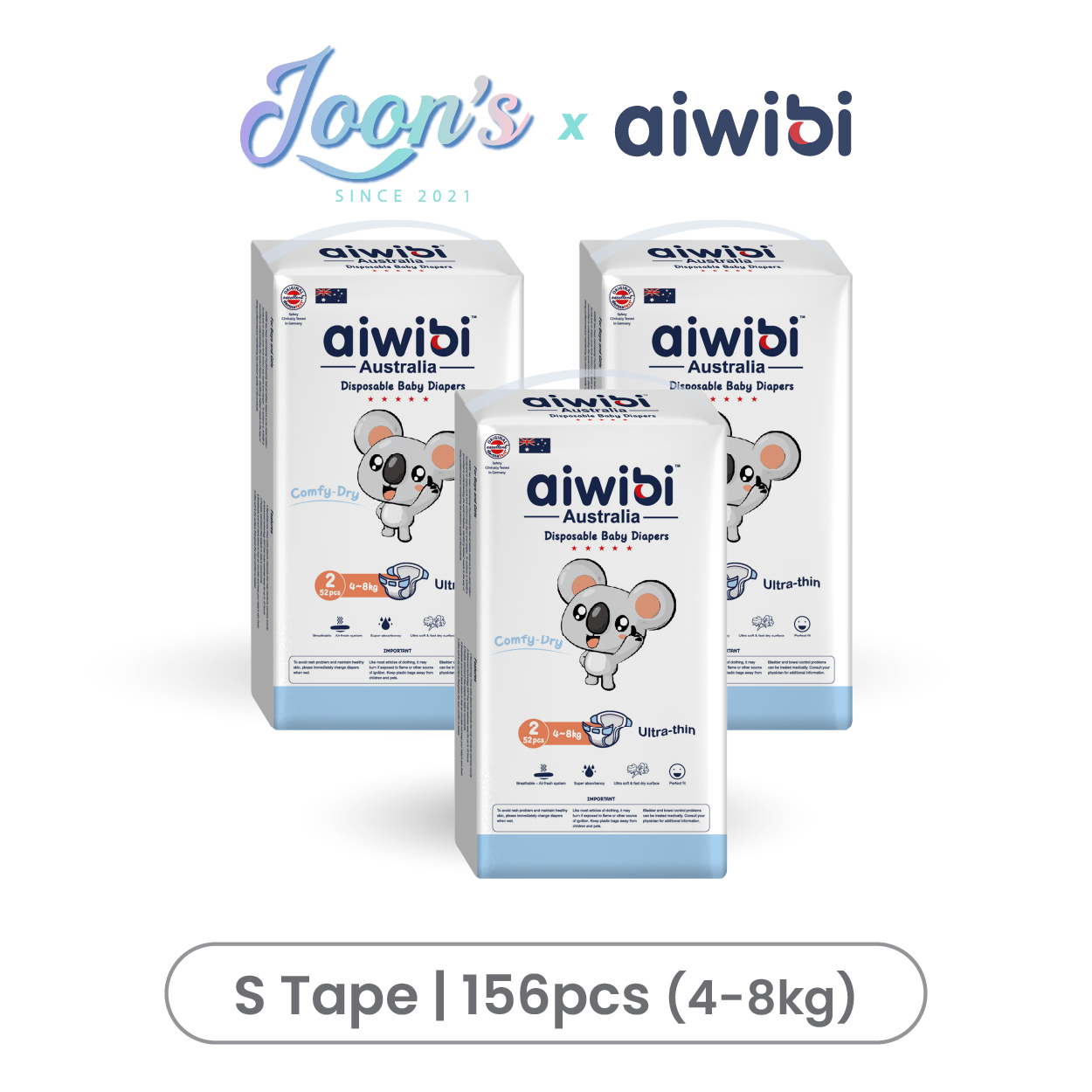 [Tape] Aiwibi Comfy Dry Baby Tape Diapers
