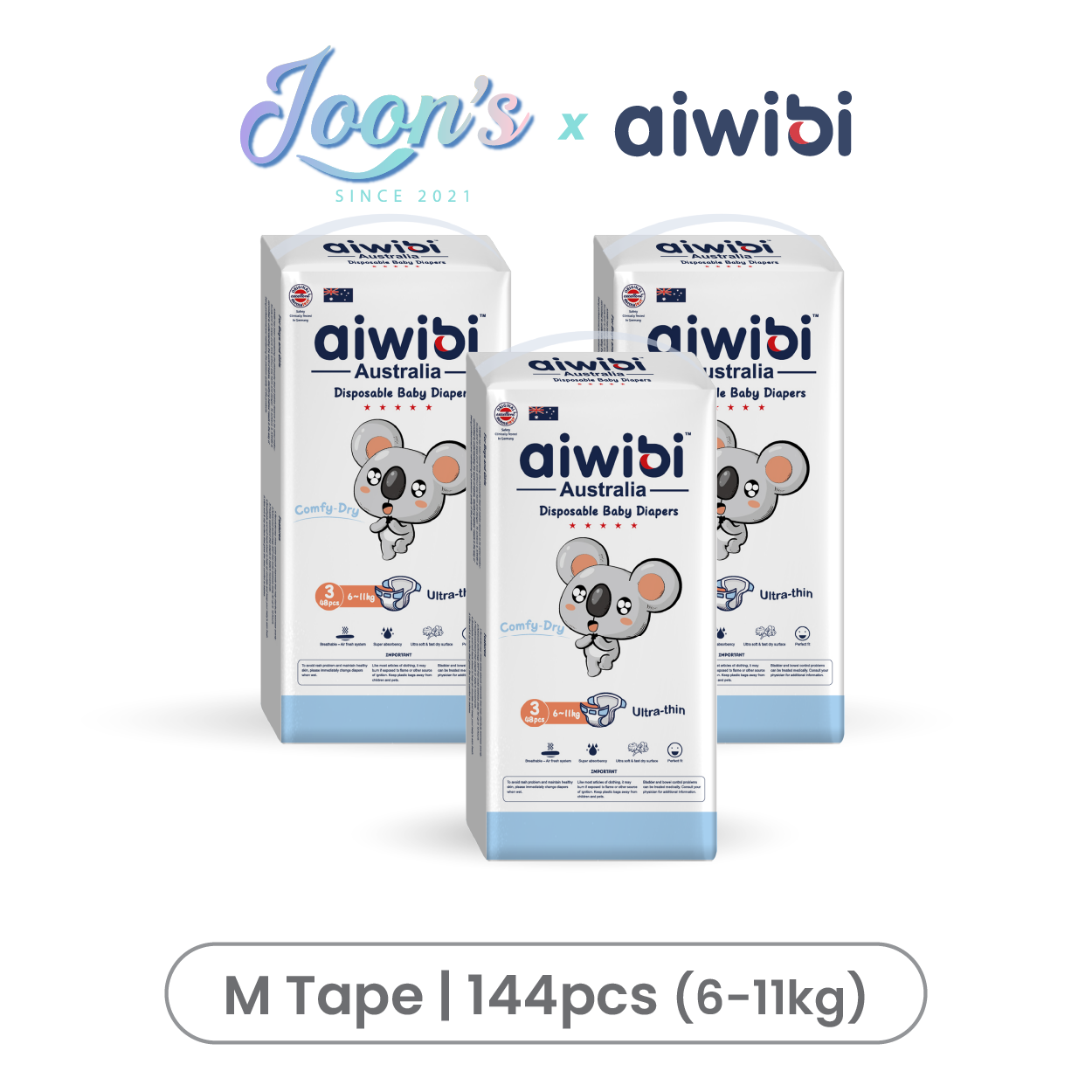 [Tape] Aiwibi Comfy Dry Baby Tape Diapers
