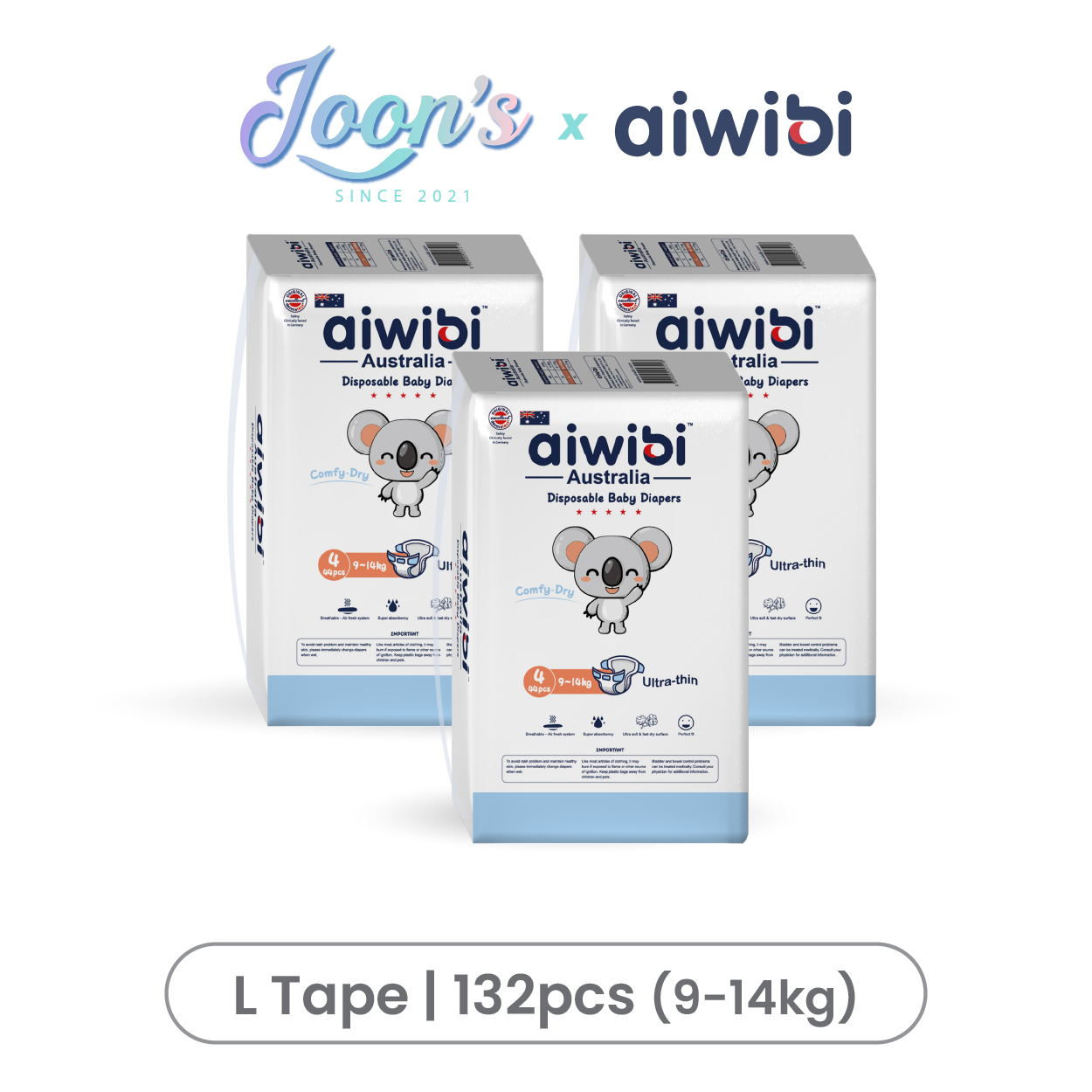 [Tape] Aiwibi Comfy Dry Baby Tape Diapers