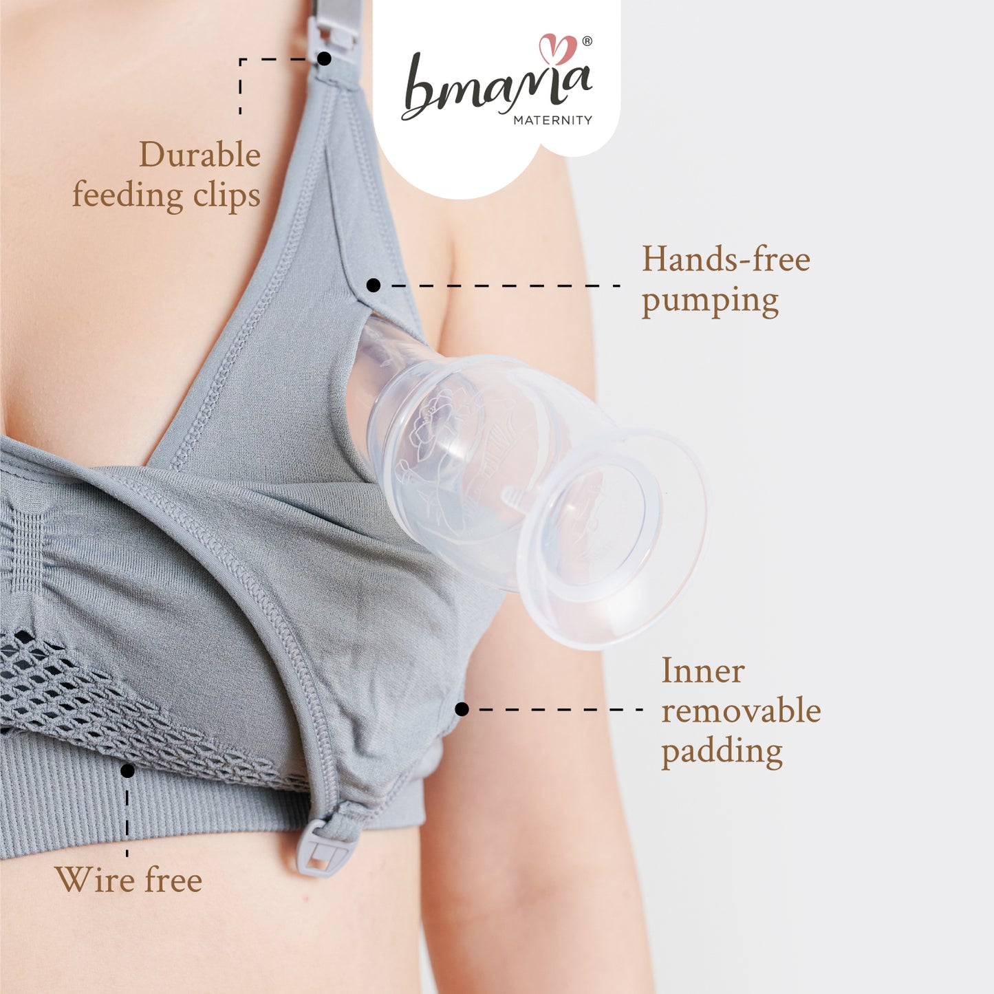 Bmama Comfort Breathable Support Sport Bra Handsfree Pumping