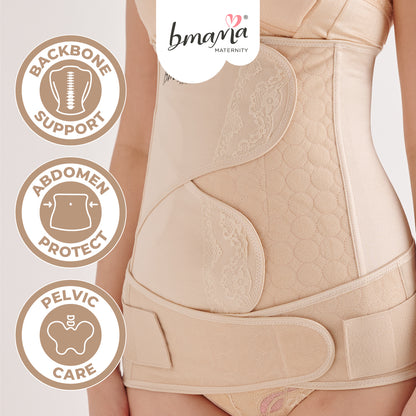 Bmama 2Pcs Belly Binder Beige