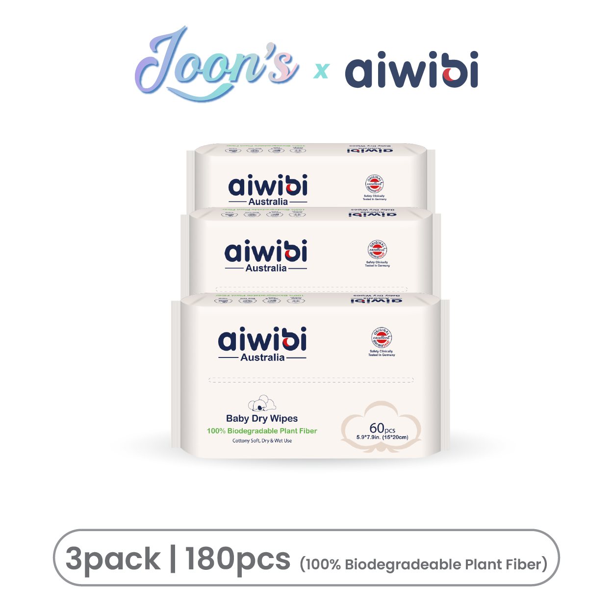 Aiwibi Baby Plant-Based Biodegradable Dry Wipes