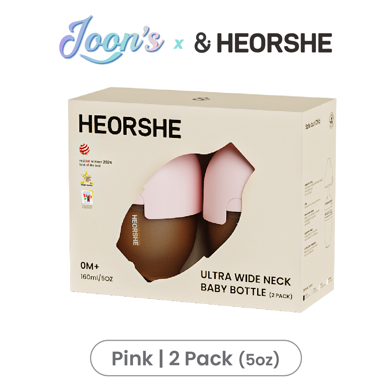 Heorshe Ultra Wide Neck Baby Bottle 2 Pack