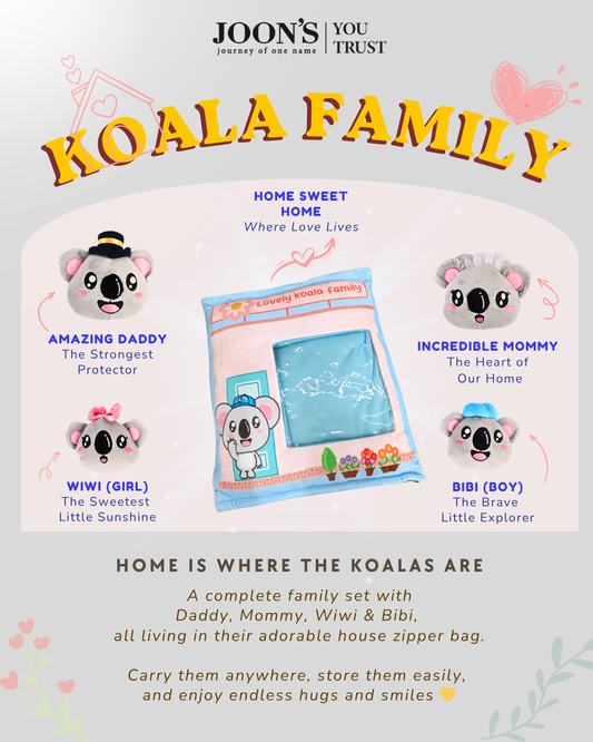 Koala Family Set - Storage Pillow (Daddy, Mommy, Girl, Boy, House)
