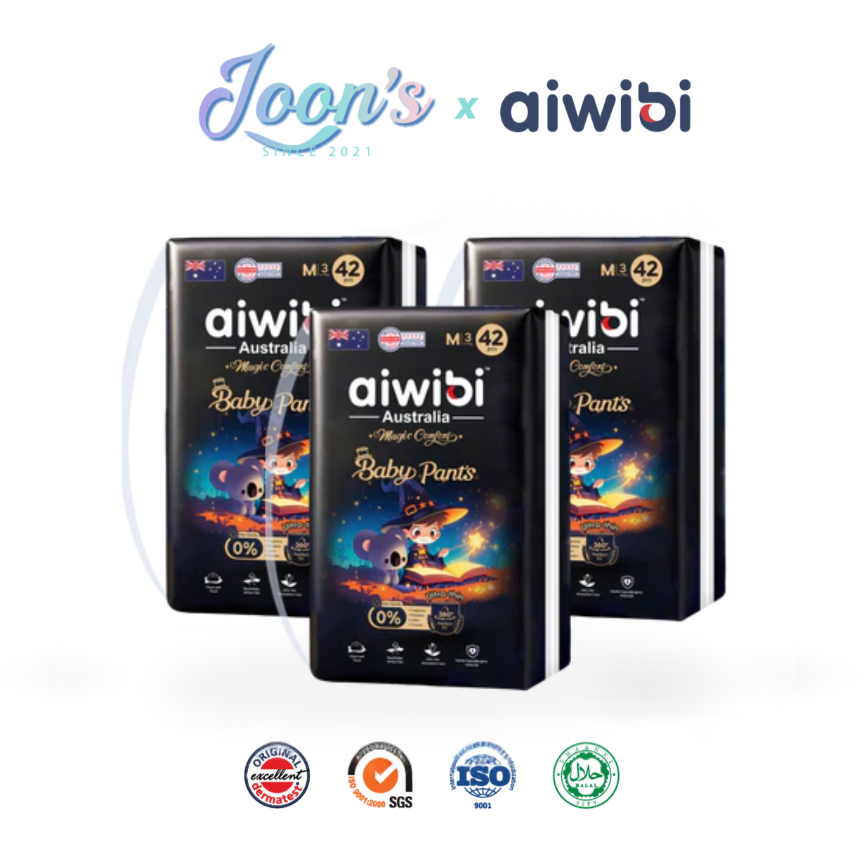 [May Special EAST MALAYSIA] Aiwibi Magic Comfort Baby Diaper Tape/Pant - 3Packs