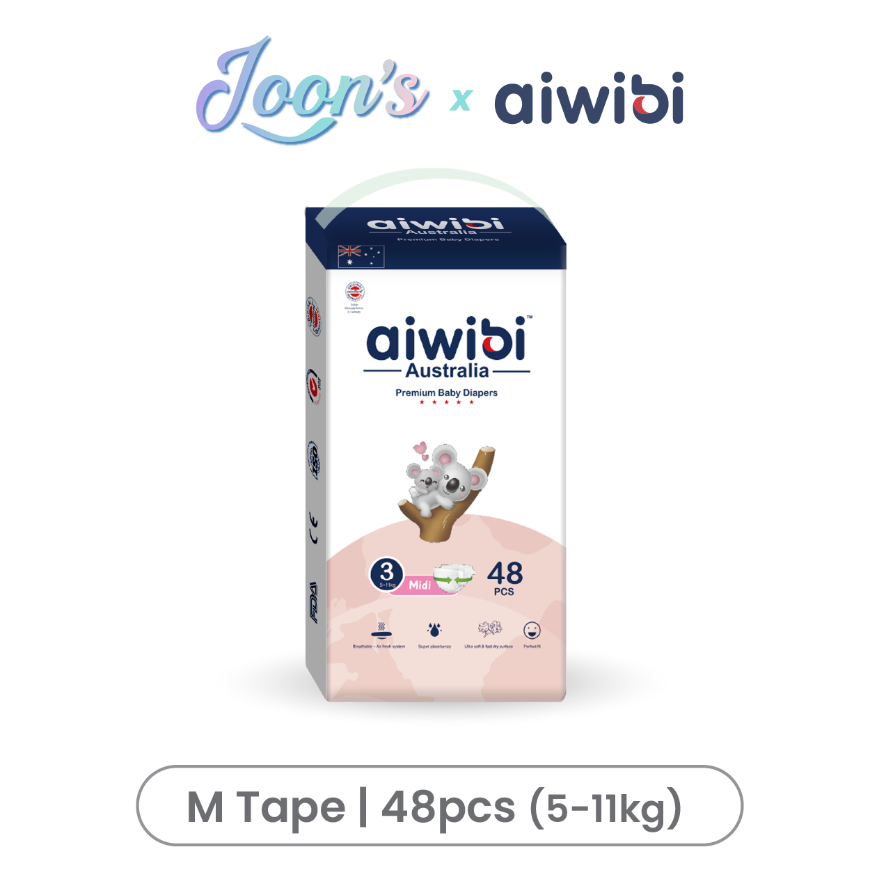 [Tape] Aiwibi Premium Natural Baby Tape Diapers