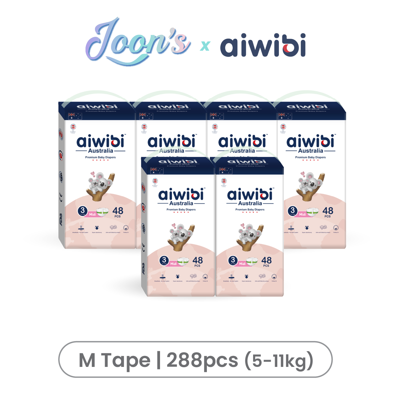 [Tape] Aiwibi Premium Natural Baby Tape Diapers
