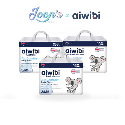 [May Special EAST MALAYSIA] Aiwibi Air Comfort Baby Diaper - 3 packs/ 12 packs