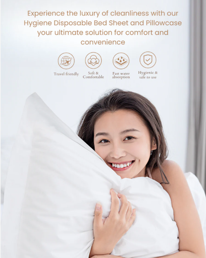[May Special Combo] Bmama Disposable bedsheet with pillowcase 4pcs/ Disposable Panties 5pcs