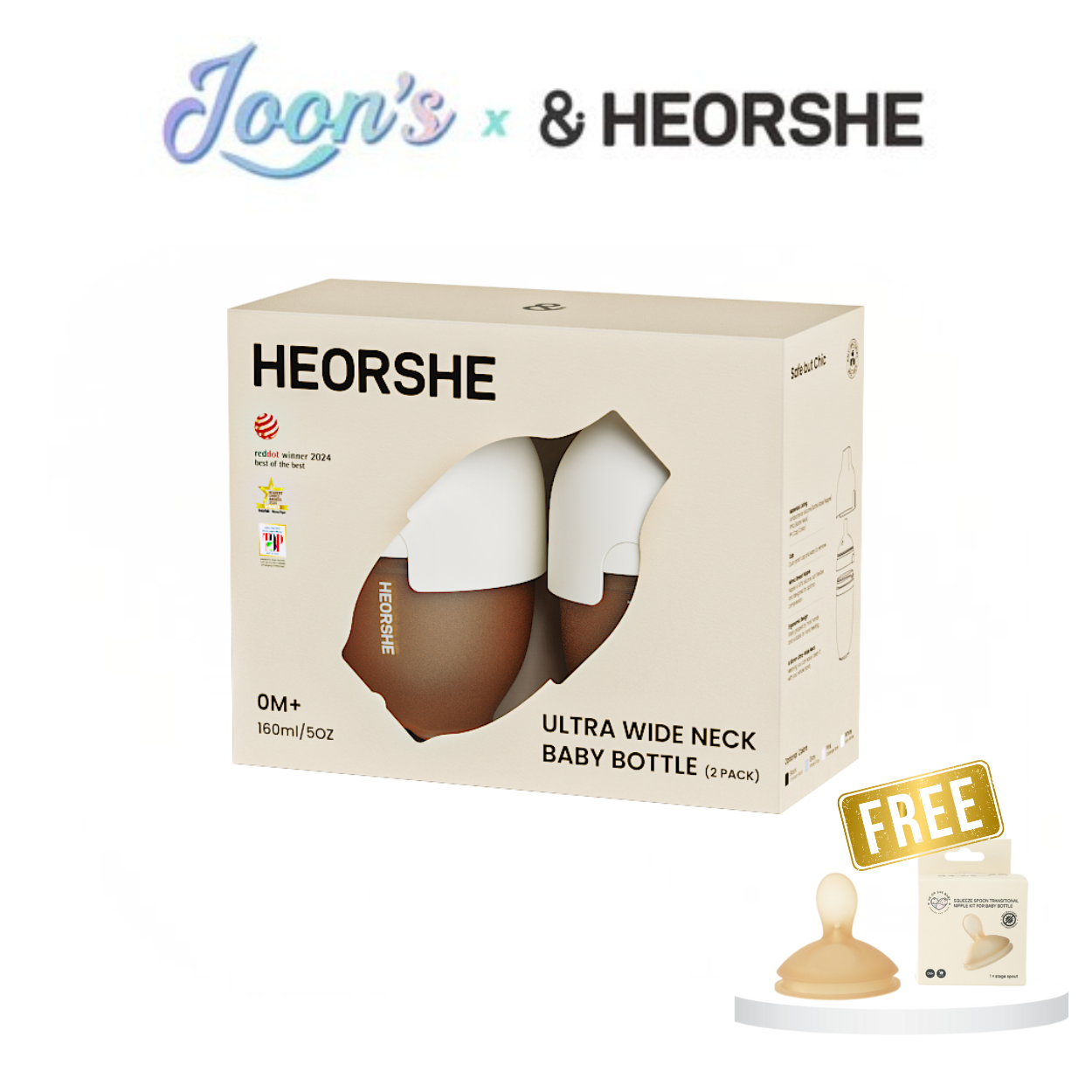 [PREORDER] HeOrShe Twin set starter FREE Spoon Nipple