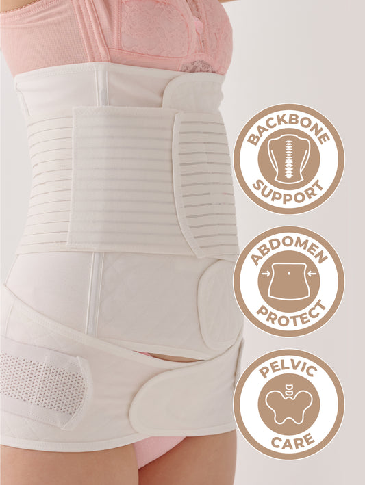Bmama Pure Cotton Postpartum Belly Binder Set (3pcs)