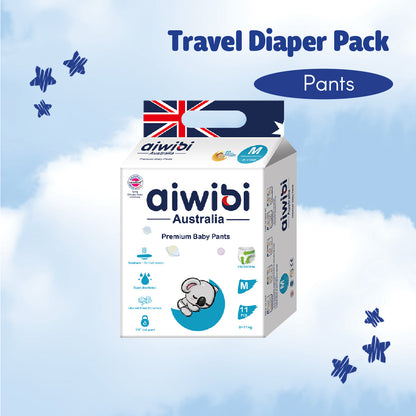 [Travel Pack] Aiwibi Baby Premium Natural Diapers Tape & Pants (1Pack)