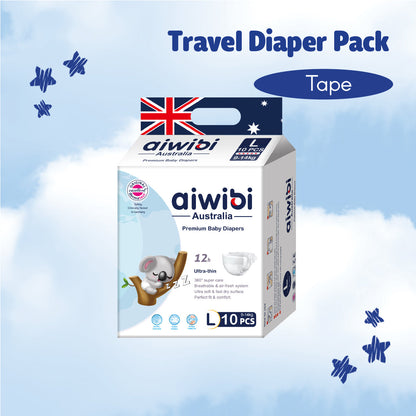 [Travel Pack] Aiwibi Baby Premium Natural Diapers Tape & Pants (1Pack)