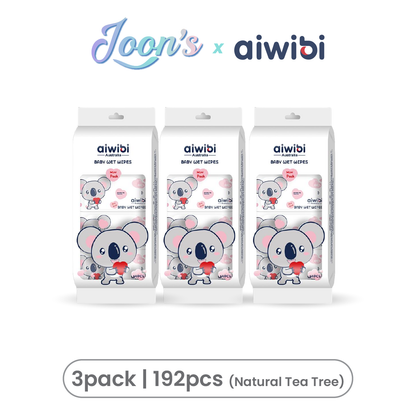 Aiwibi Baby Travel Mini Water Wipes (64's x 3Pack)