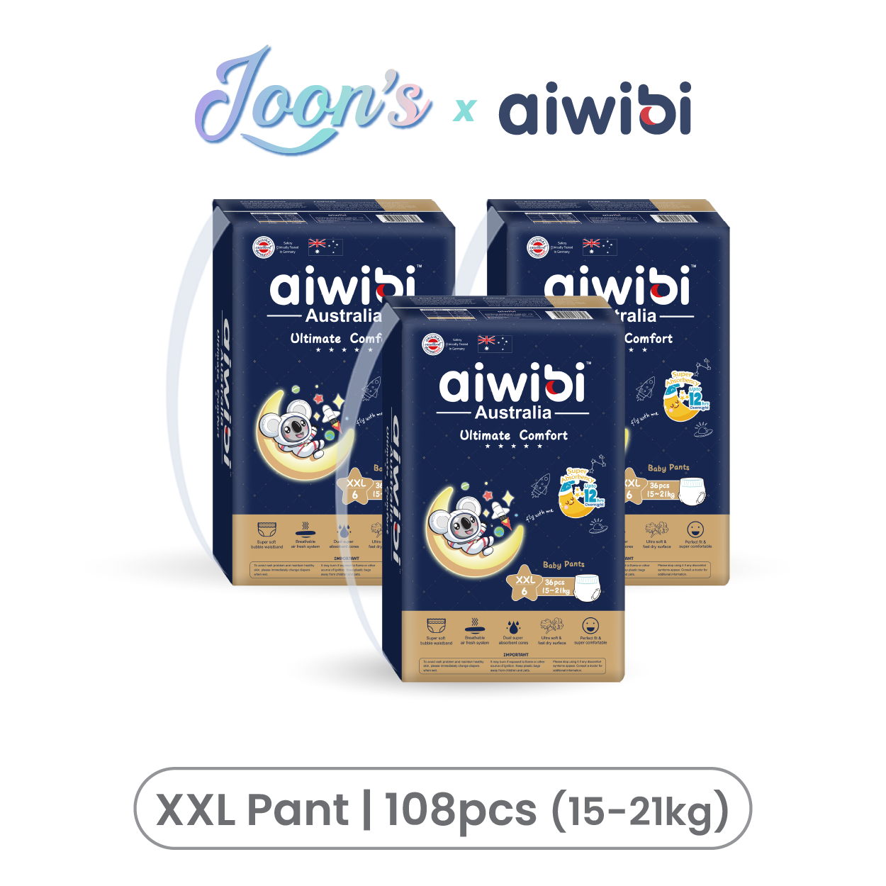 [After Party] Aiwibi Ultimate Comfort Baby Diapers Tape/Pant
