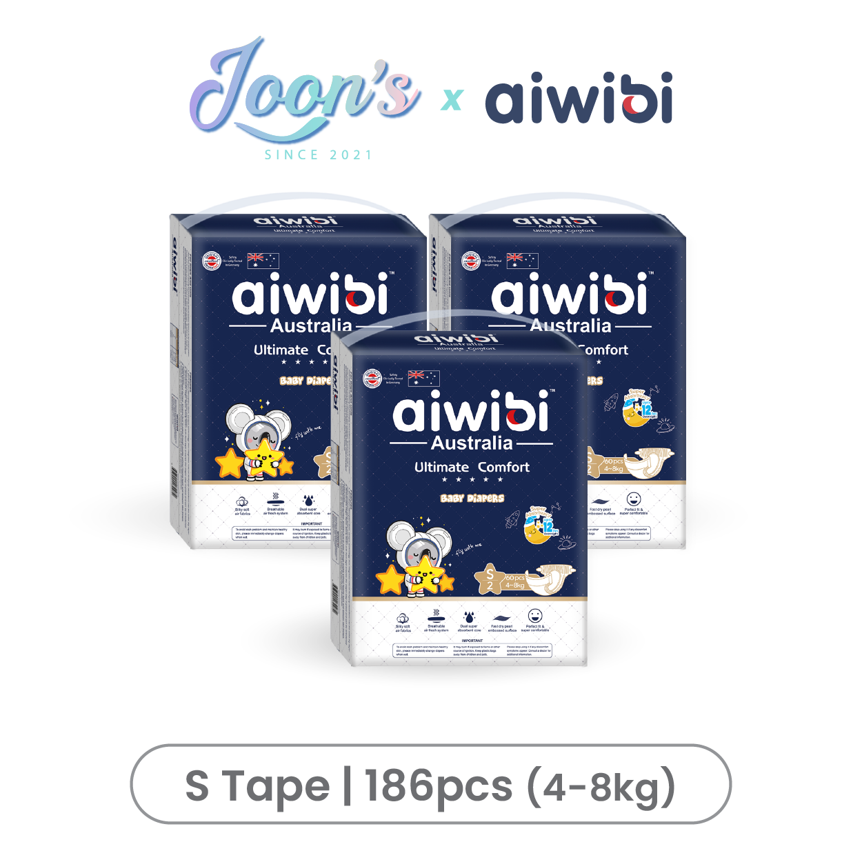[Tape] Aiwibi Ultimate Comfort Baby Tape Diapers