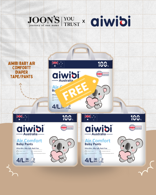 [After Party] Aiwibi Air Comfort Baby Diaper Tape/Pant - 3 packs/ 12 packs