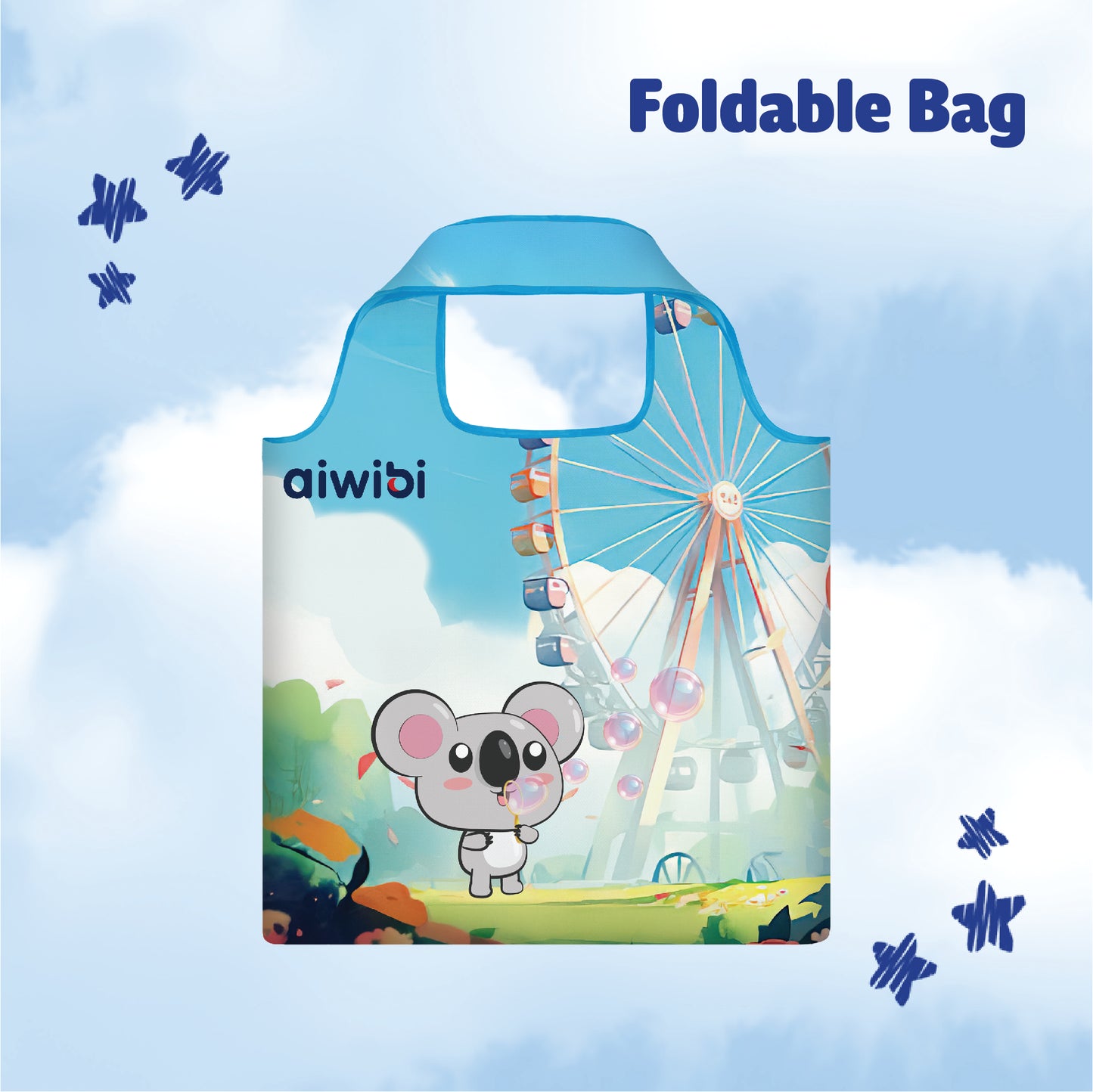 Aiwibi Reusable Foldable Funfair Grocery Bag