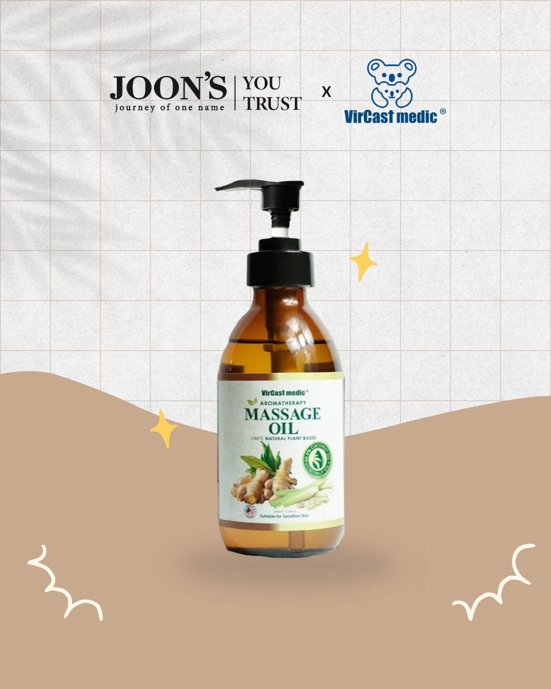 [May Special] Vircast Medic Ginger & Lemongrass Massage Oil 200ml