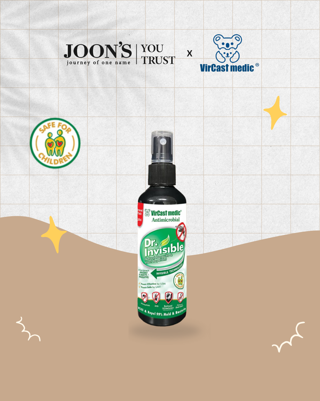 [May Special] Vircast Medic Dr Invisible Natural Mosquito Repellent Spray 300ml/100ml